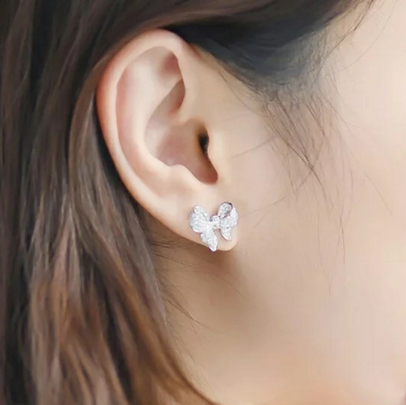 Pave Bow Studs - Picture 3 of 7